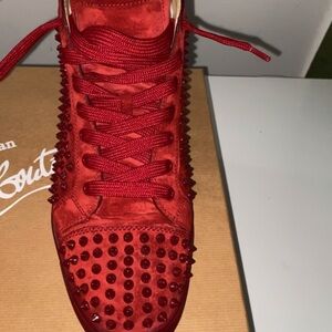 Christian Louboutin Red Spiked Sneakers